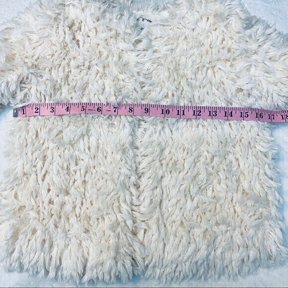 Art & Class Girl's Shaggy Jacket, Size M, Cream** - Picture 7 of 7